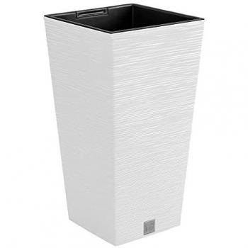 Vaso Furu con riserva d'acqua 29x29x55cm Bianco