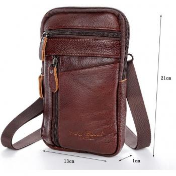 Bolso de cuero con clip para cinturón