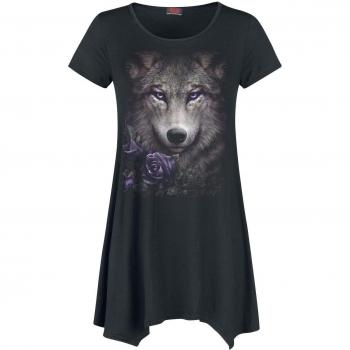 Spiral Wolf Roses Girl-Shirt schwarz