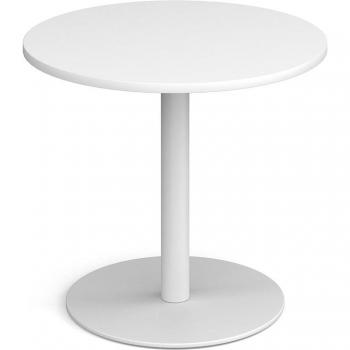Monza 800mm Circular Dining Table - White