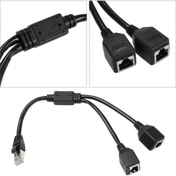 RJ45 Male to 2 Female Network Splitter Cable