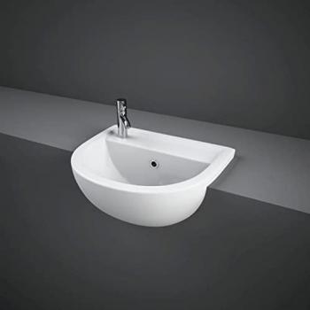 RAK Ceramics Compact Left Hand Semi Recessed Basin with 1 Tap Hole | White | 450mm