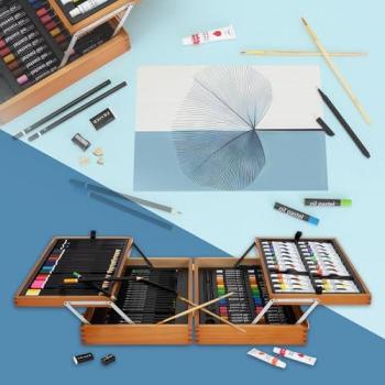 ECD Germany Kreativset Kunst- und Zeichenset Malkoffer für Kinder und Erwachsene, (Komplett-Set, 127-tlg)