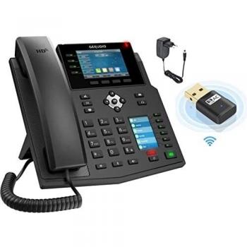 Telefono VoIP Gequdio GX5+ Nero con Alimentatore e Chiavetta WLAN