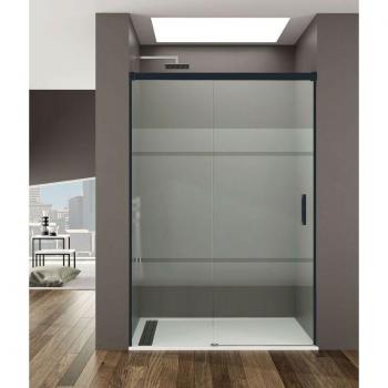 Box Doccia Nero Fisso Scorrevole Frost 155cm