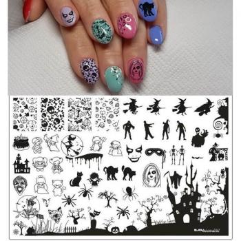 9.5x14.5cm Stainless Steel Halloween Nail Stamping Plate