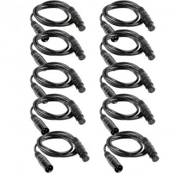 10pcs 1m 3-Pin DMX Signal Cable for Stage Lights