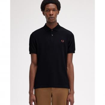 Fred Perry Polo-Shirt Schwarz/Whisky Braun