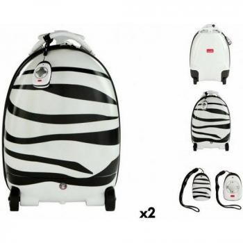 Barnryggsäck med Trolley Rastar Radiokontroll Zebra 2,4 GHz 34 x 48 x 27,5 cm (2-pack)