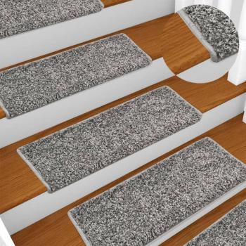 Tapis d'escalier en gris 10 pcs 65x21x4 cm