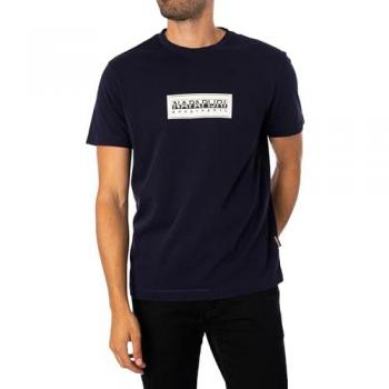 Napapijri Maglietta A Maniche Corte Box Logo Blue Marine M