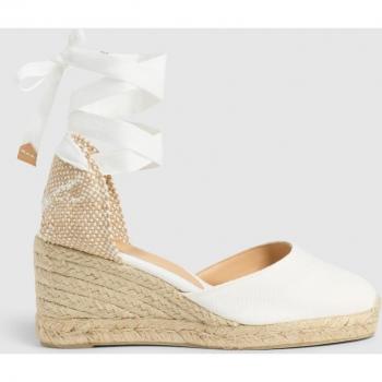 Castañer CARINA/6/001 Alpargatas de cuña de mujer blancas de algodón
