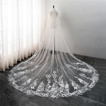 Lace Floral Applique Cathedral Veil