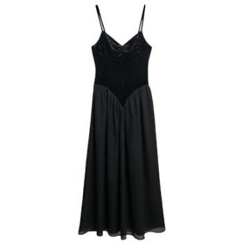 Damen Midikleid mit Samt-Korsett von Superdry