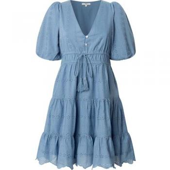 Vestido Corto con Cuello Pico y Detalles Calados Pepe Jeans