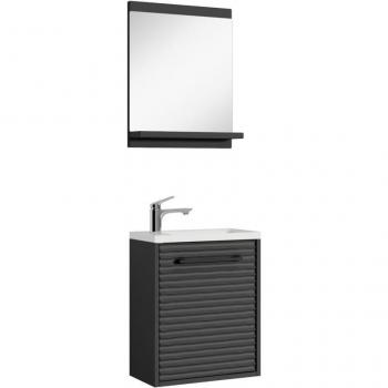 Lavabo Etna 40x22 cm Nero con Specchio