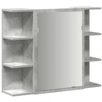 Mobile bagno con specchio in cemento grigio 80x20,5x64 cm