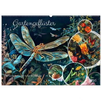 Gartengeflüster - Tierische Besucher in der Blütenfülle (Wandkalender 2025 DIN A2 quer) CALVENDO Monatskalender
