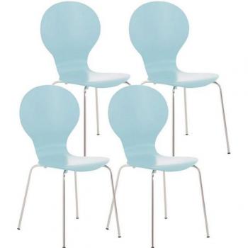 Ergonomischer Konferenzstuhl Daggy - Holzsitz in Hellblau