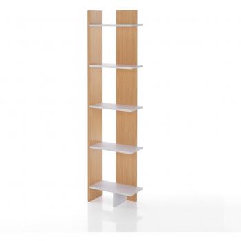 Libreria TOWER-A bianco e rovere