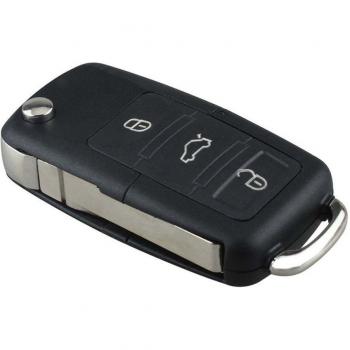VW Black Flip Key Shell Case with 2/3/4 Buttons