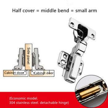 Full Cover Curved Hydraulic Damping Hinge for Cabinet Doors