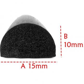 5 Meter EPDM Dense Foam D Type Soundproof Waterproof Seal Strip with Adhesive for Car and RV Doors and Windows