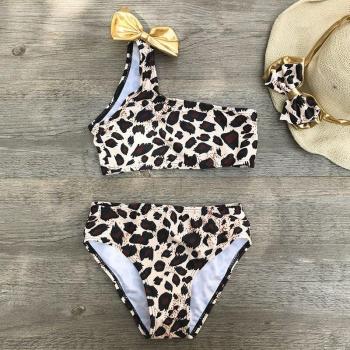 Leopard Print Girls' Bathing Suit