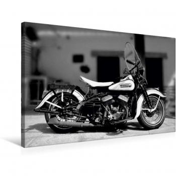 Harley‑Davidson WLA 750 Canvas Print in Schwarzweiß – Calvendo Premium 75×50 cm