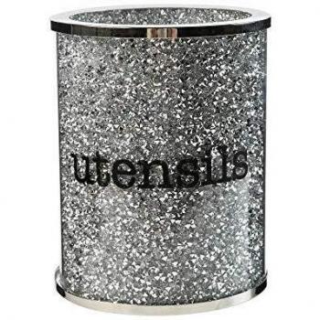 Sparkling Silver Metal Utensil Organizer
