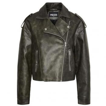 Pieces Jacke aus Kunstleder Amina 17149311 Braun Regular Fit