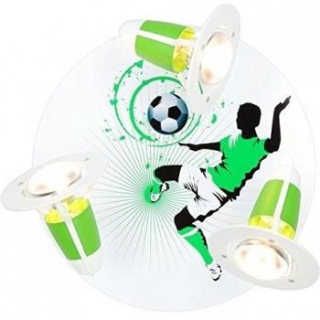 Sportliche Deckenlampe, 3-flammig, grün-weiß