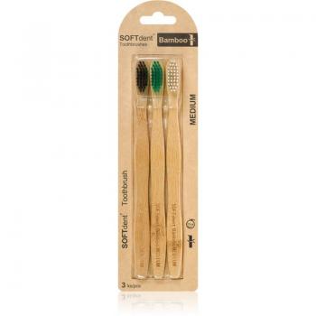 Set de 3 Cepillos de Bambú Medio para la Boca Saludable