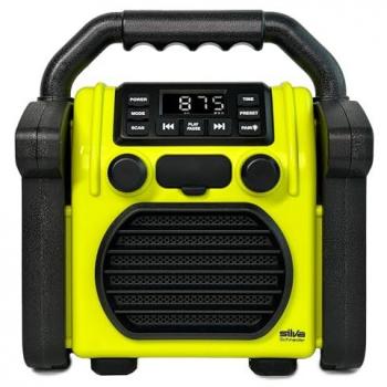 Br 230 BT Neon‑Gelb Radio de Chantier FM USB – Batterie rechargeable, Fonction réveil, Bluetooth