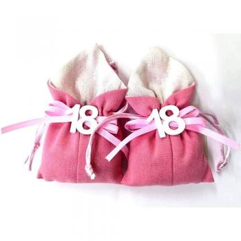 Conjunto de 12 Bolsitas Rosas Traesio – 18 años de boda