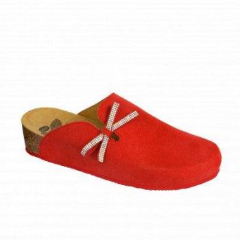 Ciabatta donna Scholl Ambla con plantare bioprint, colore rosso, misura 37