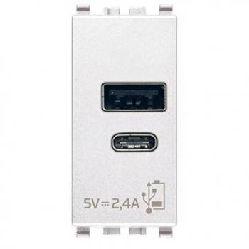 Vimar Eikon USB A+C Ladegerät 1 Modul Weiß