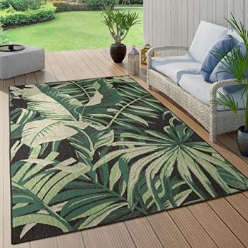 Alfombra de Jardín Hojas de Palmera Motivo Boho Chic
