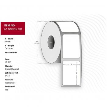 Stampante Capture Etichetta 57×102 mm, Anima 76 mm