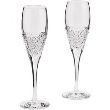 Diamond Mosaic Flutes by Wedgwood Vera Wang Pair
