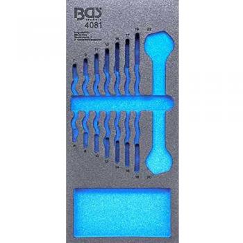 Insert de chariot BGS 1/3 vide pour clés mixtes doubles, 6-22 mm, 8 pièces