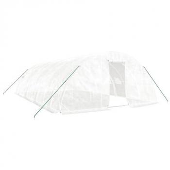 VidaXL Greenhouse with Steel Frame White 40 m² 8x5x2.3 m