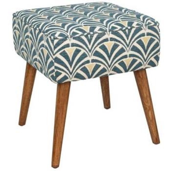 Tabouret d'appoint Chiara bleu et blanc