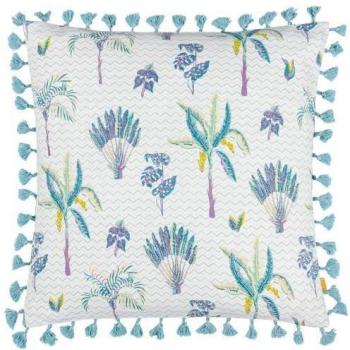 Funda de cojín Chamae con diseño floral y borlas 50cm púrpura