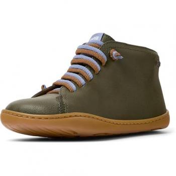 Zapatillas Pequeño Cami Verde en Piel Camper