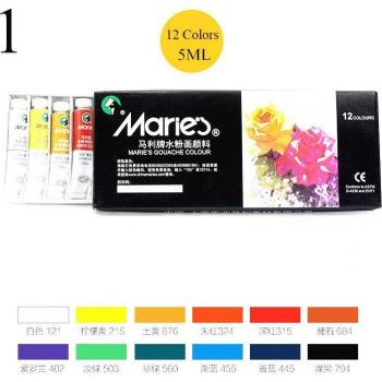 Set Gouache 5 ml con 12 Colores para Dibujantes y Estudiantes