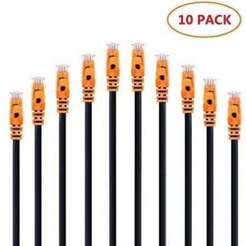 VanDeSaiL® Cat6 RJ45 Gigabit LAN Red Patch Cable Snagless UTP naranja 10pack* (16ft/5m)