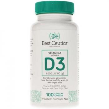 Vitamina D3 4000 IU – 100 Cápsulas, Best Ceutics