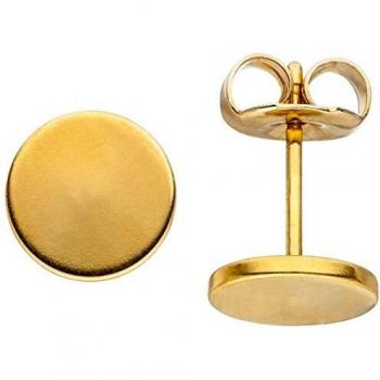Ohrstecker 8 mm Edelstahl goldfarben beschichtet