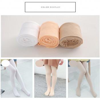 Calzas de ballet para niñas de algodón, longitud completa, con etiqueta de terciopelo